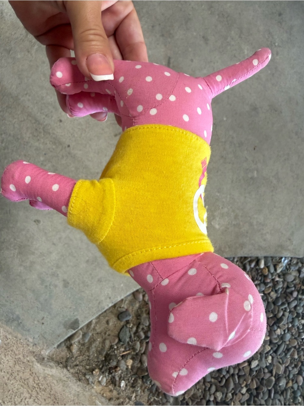 PINK Victoria's Secret Pink Polka Dot Puppy with Yellow Tee